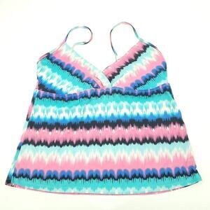 Catalina Bahama Tie Dye Tankini Swimsuit Top 16-18 XL Plus Size
